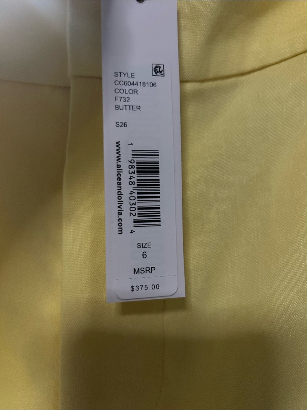 Alice + Olivia Lula Flare Pant - Pale Yellow - Picture 3 of 4